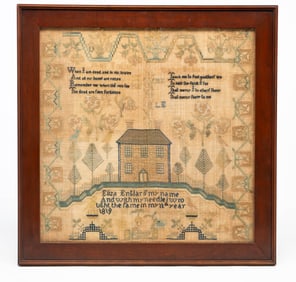 EXCEPTIONAL MARYLAND NEEDLEWORK SAMPLER WROUGHT BY ELIZA ENGLAR IN 1819.