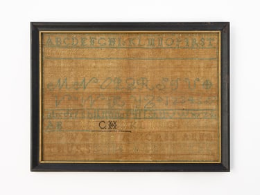 AMERICAN NEEDLEWORK MOTHER AND DAUGHTER ALPHABET SAMPLER.