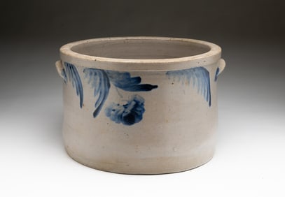 BALTIMORE, MARYLAND COBALT-DECORATED TWO-GALLON STONEWARE CAKE CROCK.