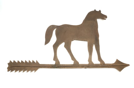 AMERICAN MONUMENTAL SHEET METAL HORSE WEATHERVANE.