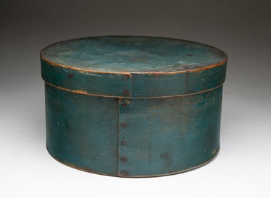 AMERICAN BLUE-GREEN PAINTED PANTRY BOX.