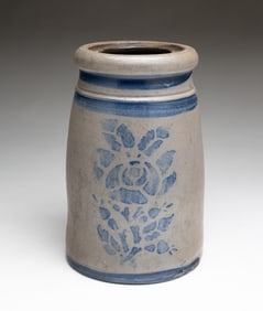 WESTERN PENNSYLVANIA COBALT-STENCILED STONEWARE CANNING JAR.