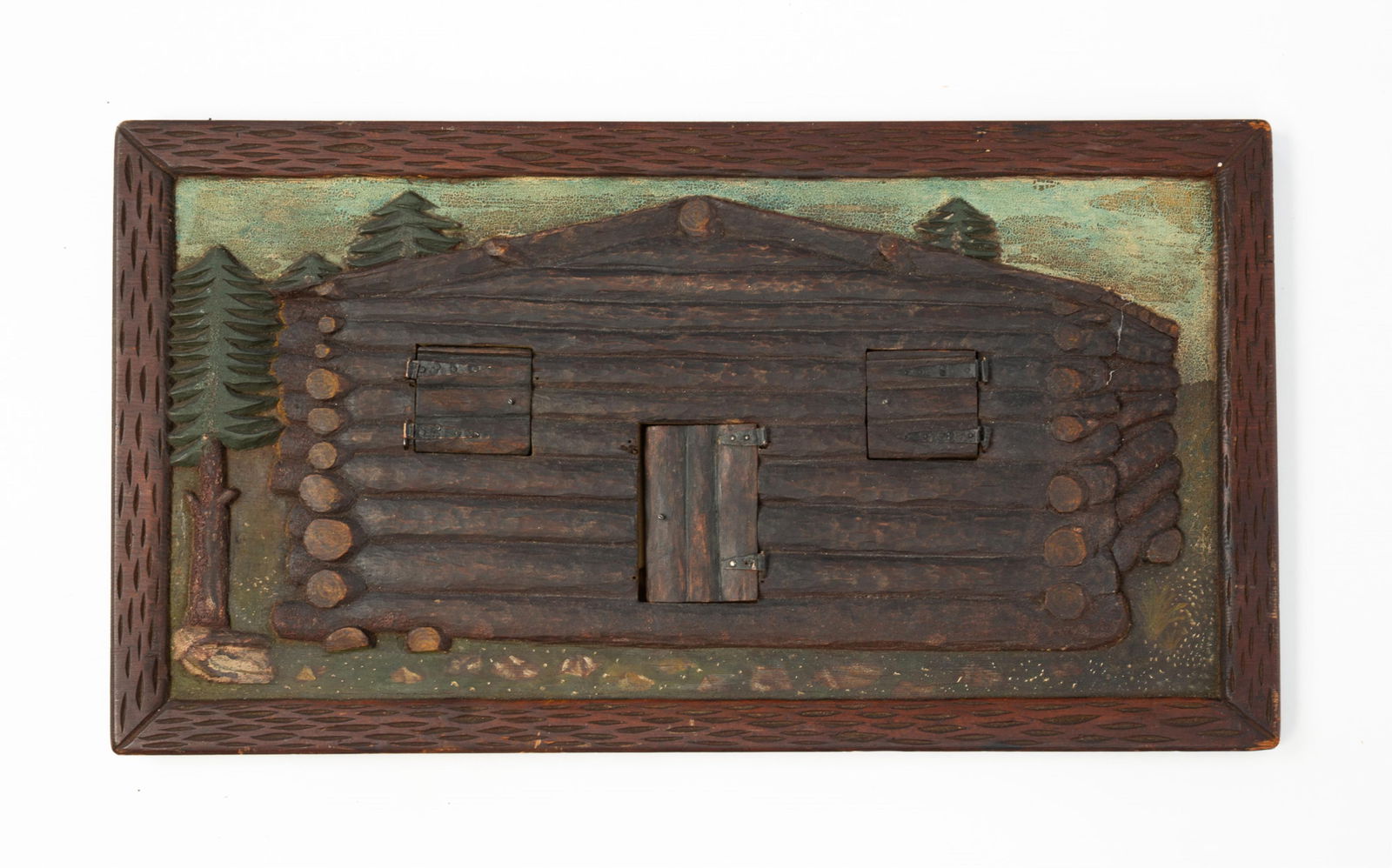 FOLKSY LOG CABIN PHOTO FRAME. (1 of 5)