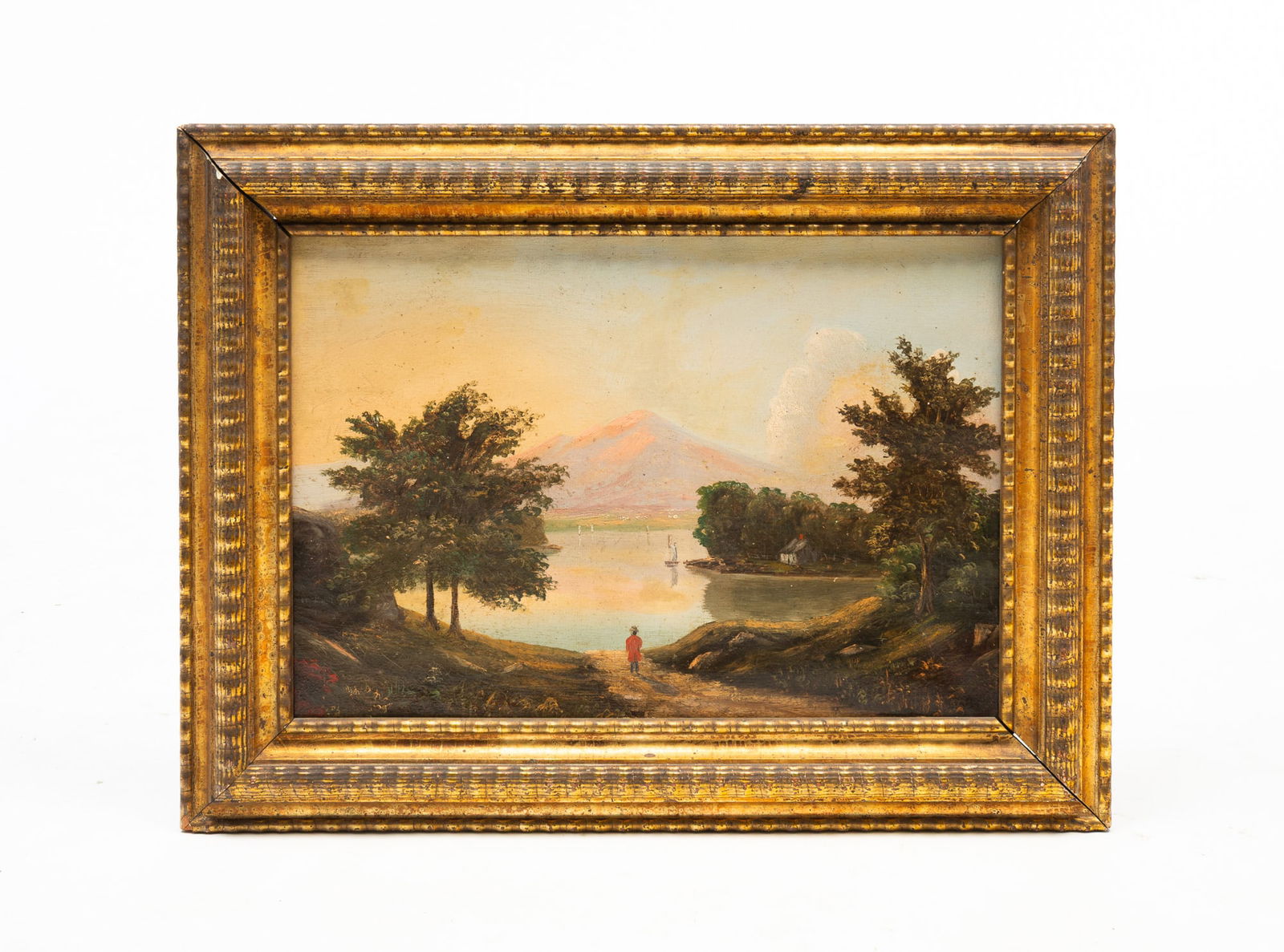 HUDSON RIVER SCHOOL OIL ON CANVAS LANDSCAPE. (1 of 7)
