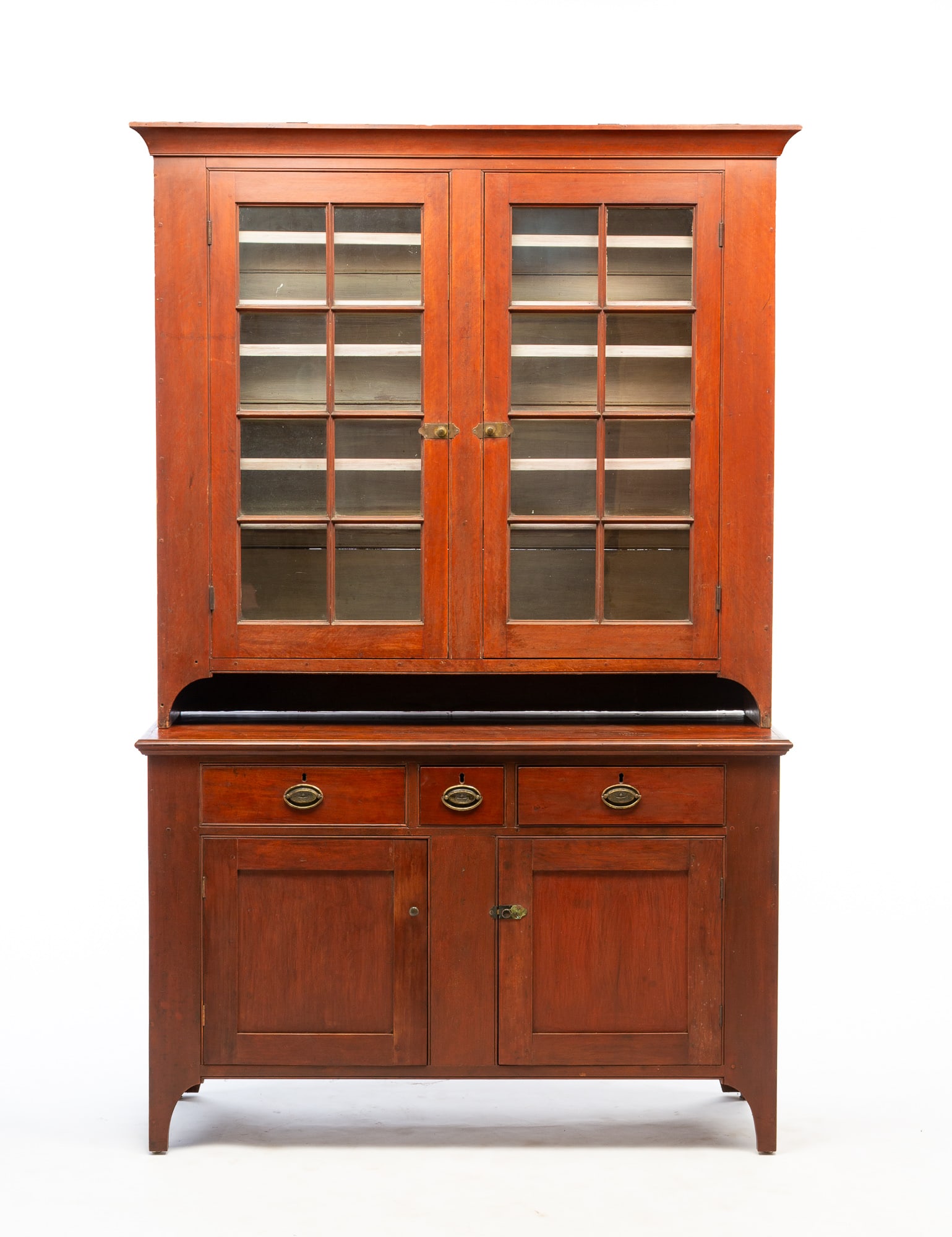 AMERICAN CHERRY STEPBACK CUPBOARD. (1 of 10)