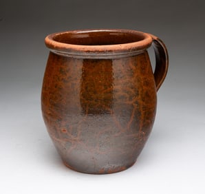 AMERICAN HANDLED REDWARE JAR.