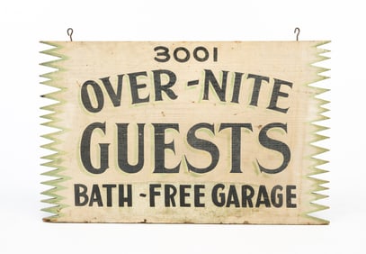 AMERICAN FOLKSY DOUBLE-SIDED INN SIGN.