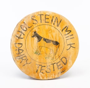 FOLKSY PAINTED DAIRY SIGN, SIGNED SPRINGFIELD.