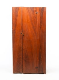 MAINE PAINTED WARDROBE OR UTILITY CUPBOARD.