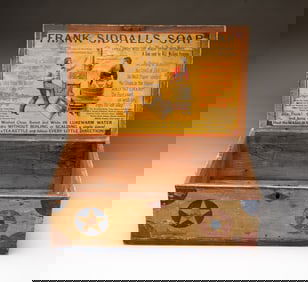 AMERICAN PAINT-DECORATED FRANK SIDDALLS SOAP ADVERTISING CRATE BOX.