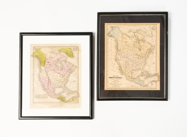 TWO 19TH CENTURY MAPS OF NORTH AMERICA.