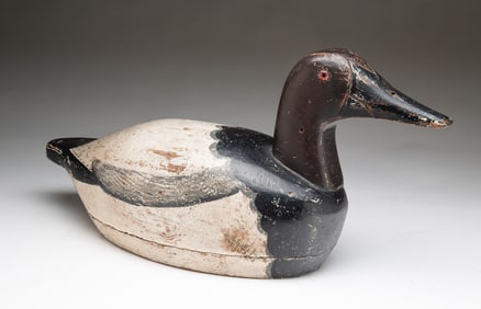AMERICAN CARVED AND PAINTED DUCK DECOY SIGNED A.P.