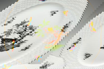 COLLECTION OF HEREND ROTHSCHILD BIRD PORCELAIN DISHES.