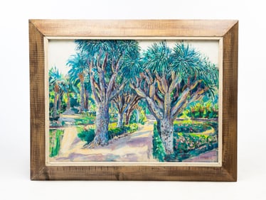 EMERSON BURKHART (1905-1969) OIL ON CANVAS BOTANICAL LANDSCAPE.