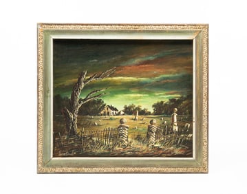 NOLAN PENNELL (AMERICAN, 1894-1972) "FORGOTTEN" OIL ON BOARD.