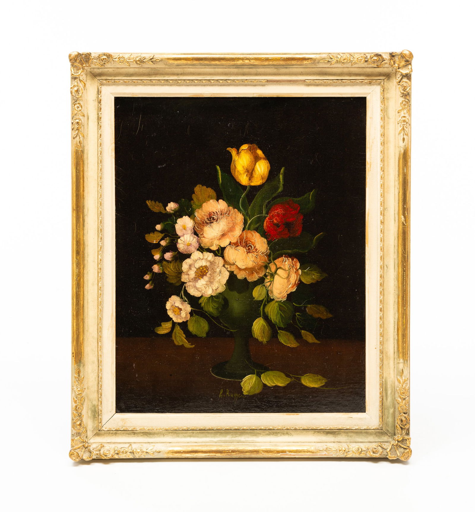 FLORAL STILL LIFE SIGNED R. KUGGEN. (1 of 4)