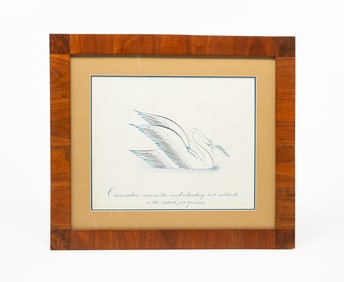 CONTEMPORARY SPENCERIAN WITH SWAN.