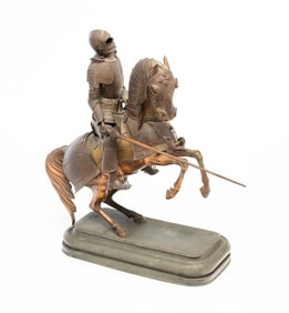 MANNER OF GRANGER LEBLANC (FRENCH, ACTIVE 1840-70) SCARCE AND FINE ARMOURED MINIATURE OF A JOUSTING
