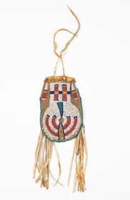 NATIVE AMERICAN BEADED POUCH.