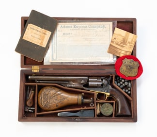 CASED MODEL 1860 COL. SAMUEL COLT ARMY REVOLVER WITH FLUTED CYLINDER.