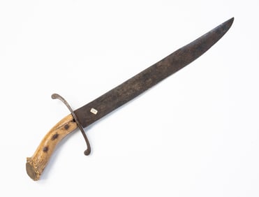 RARE MOUNTAIN MAN'S BONE HANDLED LONG KNIFE.