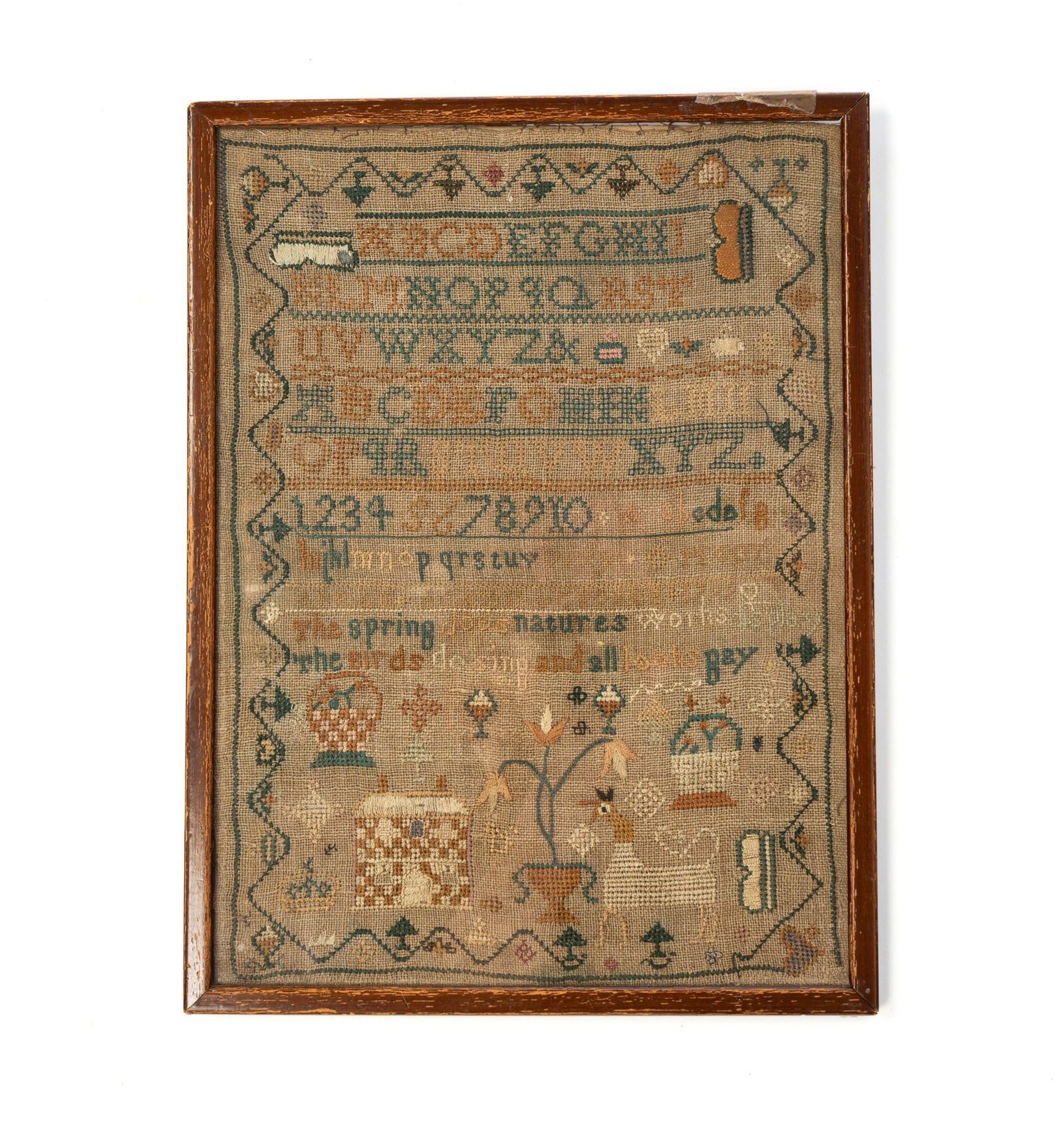PEGGY ABRAM (ENGLISH, B. 1788) NEEDLEWORK SAMPLER, DATED 1799. (1 of 4)