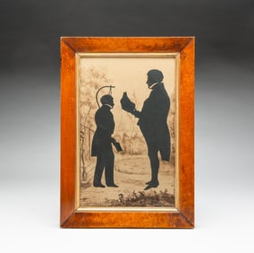 AUGUSTE EDOUART (FRENCH, 1788-1861; ACTIVE IN THE U.S. 1839-1849) CUT PAPER AND WATERCOLOR FULL-LENG