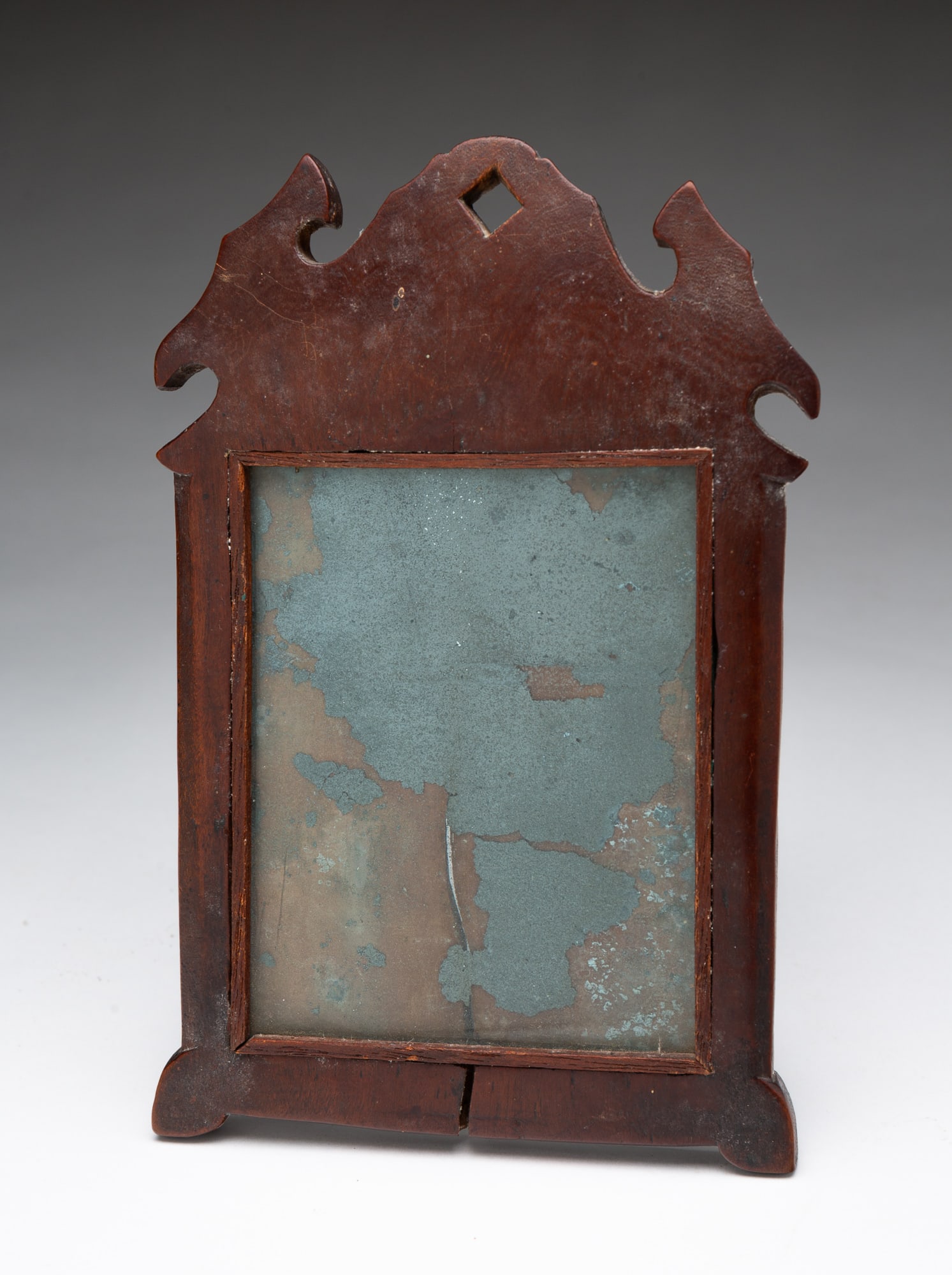 SMALL AMERICAN CHIPPENDALE WALNUT MIRROR. (1 of 3)