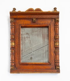AMERICAN PAINT-DECORATED AND PARCEL-GILT MIRROR.