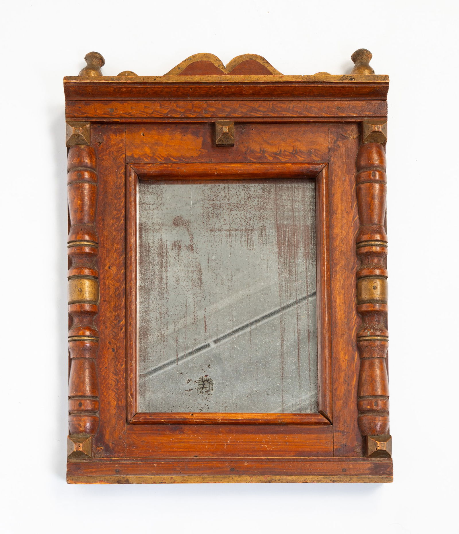 AMERICAN PAINT-DECORATED AND PARCEL-GILT MIRROR. (1 of 4)