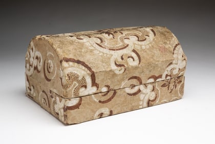 NEW ENGLAND WALLPAPER-COVERED DOME TOP BOX.