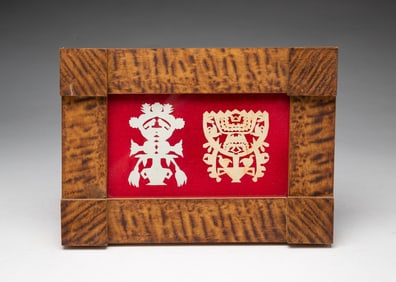 TWO DIMINUTIVE AMERICAN FOLK ART SCHERENSCHNITTES.