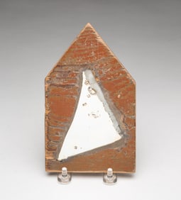 AMERICAN PAINTED PINE FRAGMENT MIRROR.