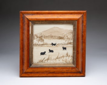 RARE AUGUSTE EDOUART (FRENCH, 1788-1861; ACTIVE IN THE U.S. 1839-1849) CUT PAPER AND WATERCOLOR