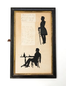 AUGUSTE EDOUART (FRENCH, 1788-1861; ACTIVE IN THE U.S. 1839-1849) CUT PAPER FULL-LENGTH SILHOUETTE P