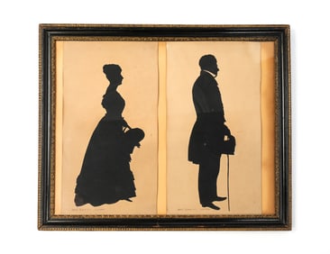 PAIR OF AUGUSTE EDOUART (FRENCH, 1788-1861; ACTIVE IN THE U.S. 1839-1849) CUT PAPER FULL-LENGTH
