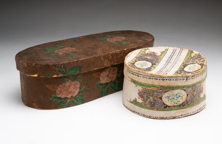 TWO AMERICAN WALLPAPER BAND BOXES.