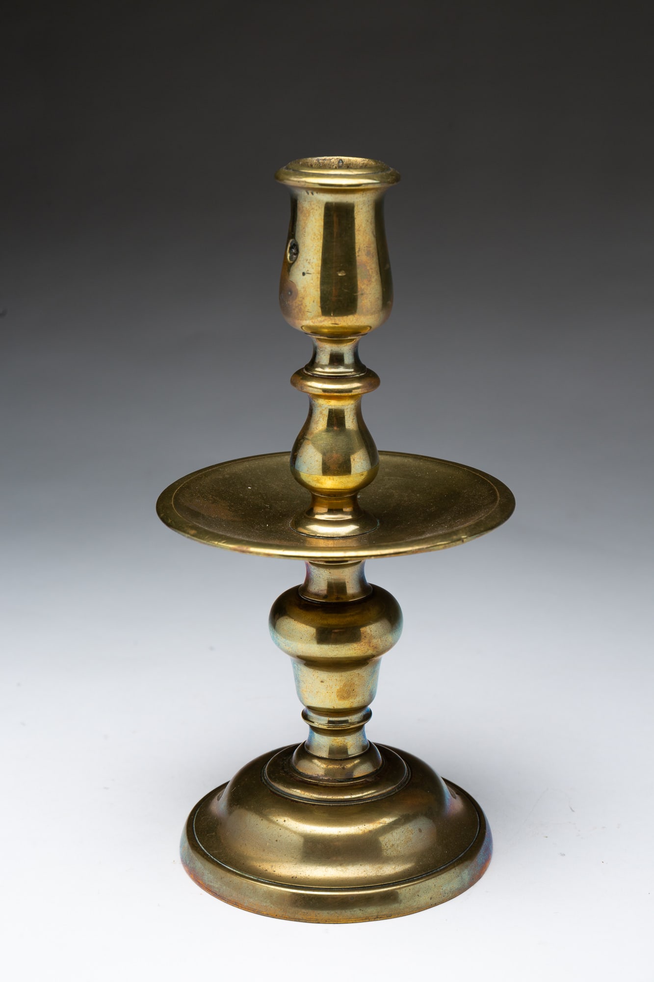 EUROPEAN BRASS CANDLESTICK. (1 of 3)