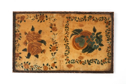 AMERICAN PAINTED VELVET THEOREM EVENING BAG FRAGMENT.