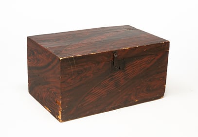 NEW HAMPSHIRE PAINT-DECORATED PINE TRUNK.