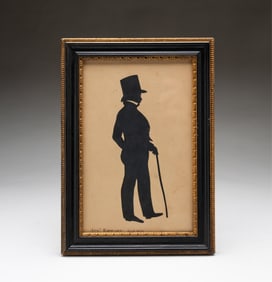 AUGUSTE EDOUART (FRENCH, 1788-1861; ACTIVE IN THE U.S. 1839-1849) CUT PAPER FULL-LENGTH SILHOUETTE