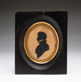 AUGUSTE EDOUART (FRENCH, 1788-1861; ACTIVE IN THE U.S. 1839-1849) CUT PAPER SILHOUETTE OF A