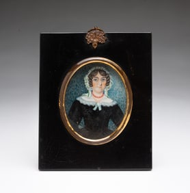 MINIATURE ENGLISH SCHOOL PORTRAIT OF MARY BRIGGS, DATED 1853.