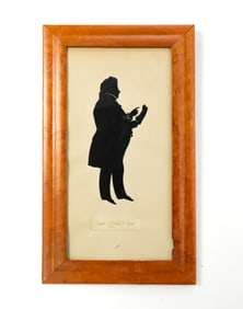 AUGUSTE EDOUART (FRENCH, 1788-1861; ACTIVE IN THE U.S. 1839-1849) CUT PAPER FULL-LENGTH SILHOUETTE