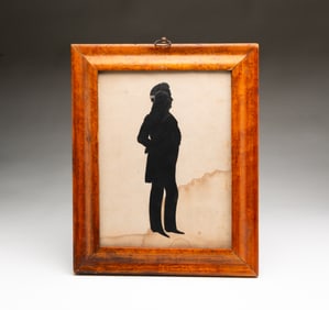 AUGUSTE EDOUART (FRENCH, 1788-1861; ACTIVE IN THE U.S. 1839-1849) CUT PAPER FULL-LENGTH SILHOUETTE