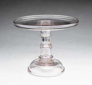 PITTSBURGH, PENNSYLVANIA BLOWN FLINT GLASS CAKE STAND.