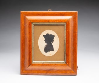 AMERICAN SCHOOL PAINTED SILHOUETTE PORTRAIT OF A LADY.