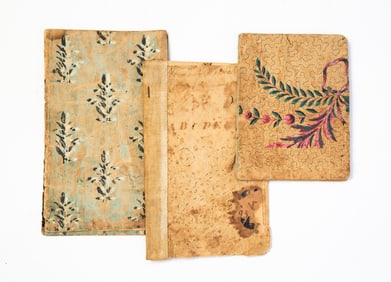 THREE AMERICAN INK ON LAID PAPER STOCKTON FAMILY REGISTER BOOKS.