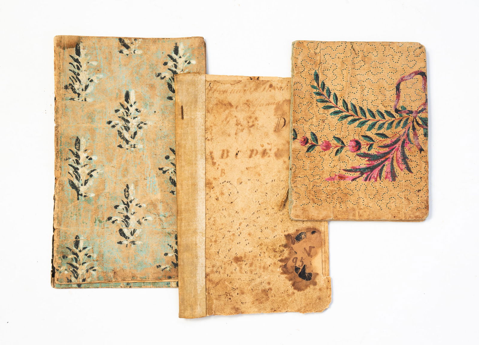 THREE AMERICAN INK ON LAID PAPER STOCKTON FAMILY REGISTER BOOKS. (1 of 7)