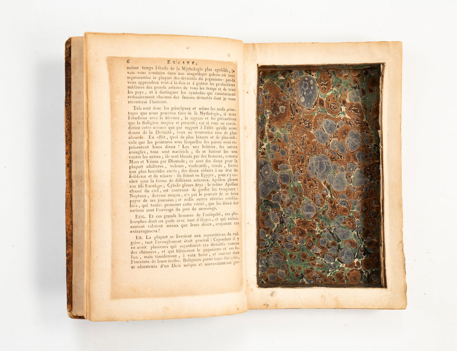 FRENCH LEATHER-BOUND BOOK-SHAPED STASH BOX. (1 of 6)